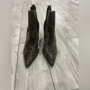 Charles by Charles David Snakeskin-Print Studded Bootie